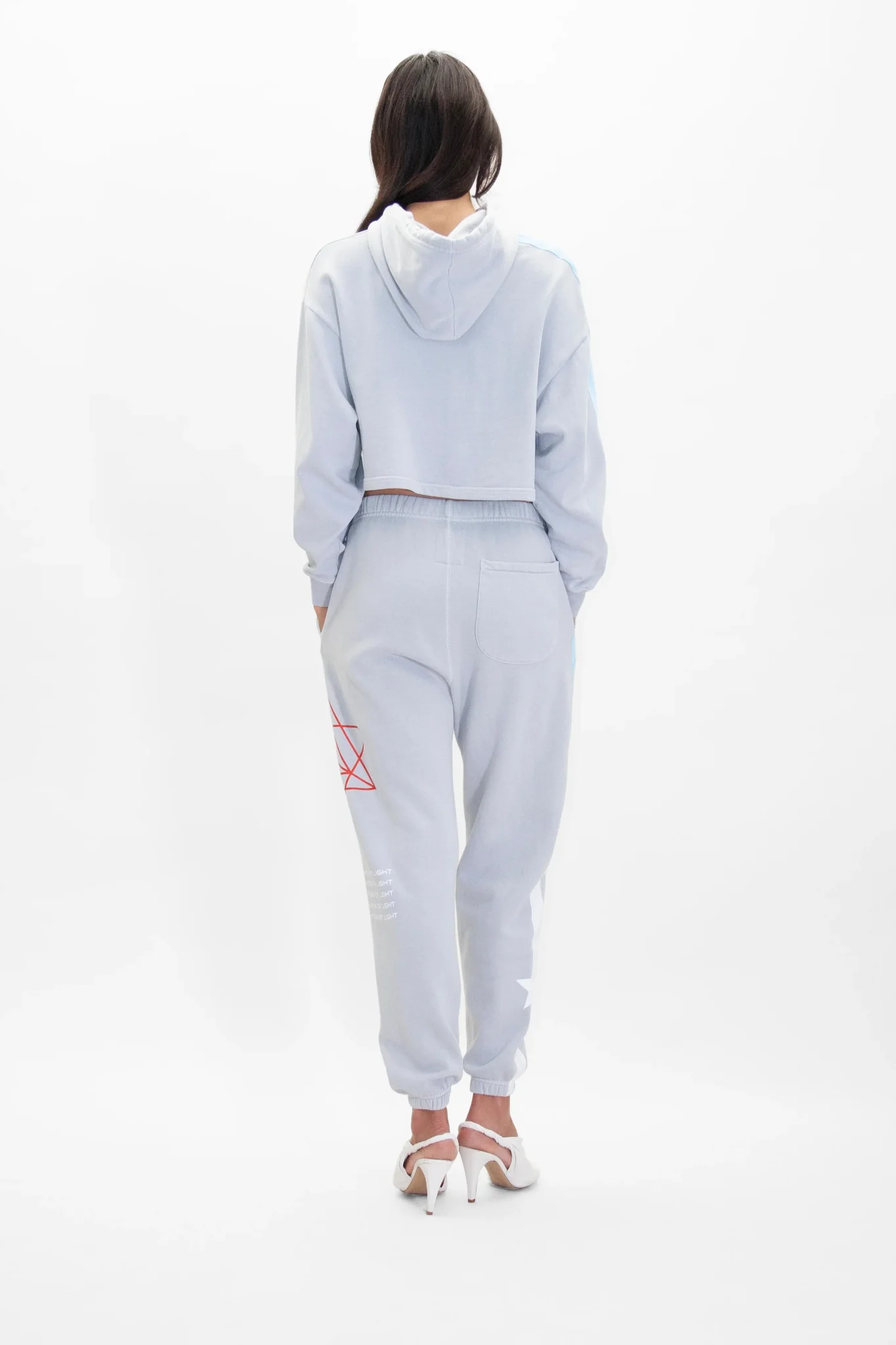 Women's Merkaba Cropped Hoodie in Galactic Gray - Image 4